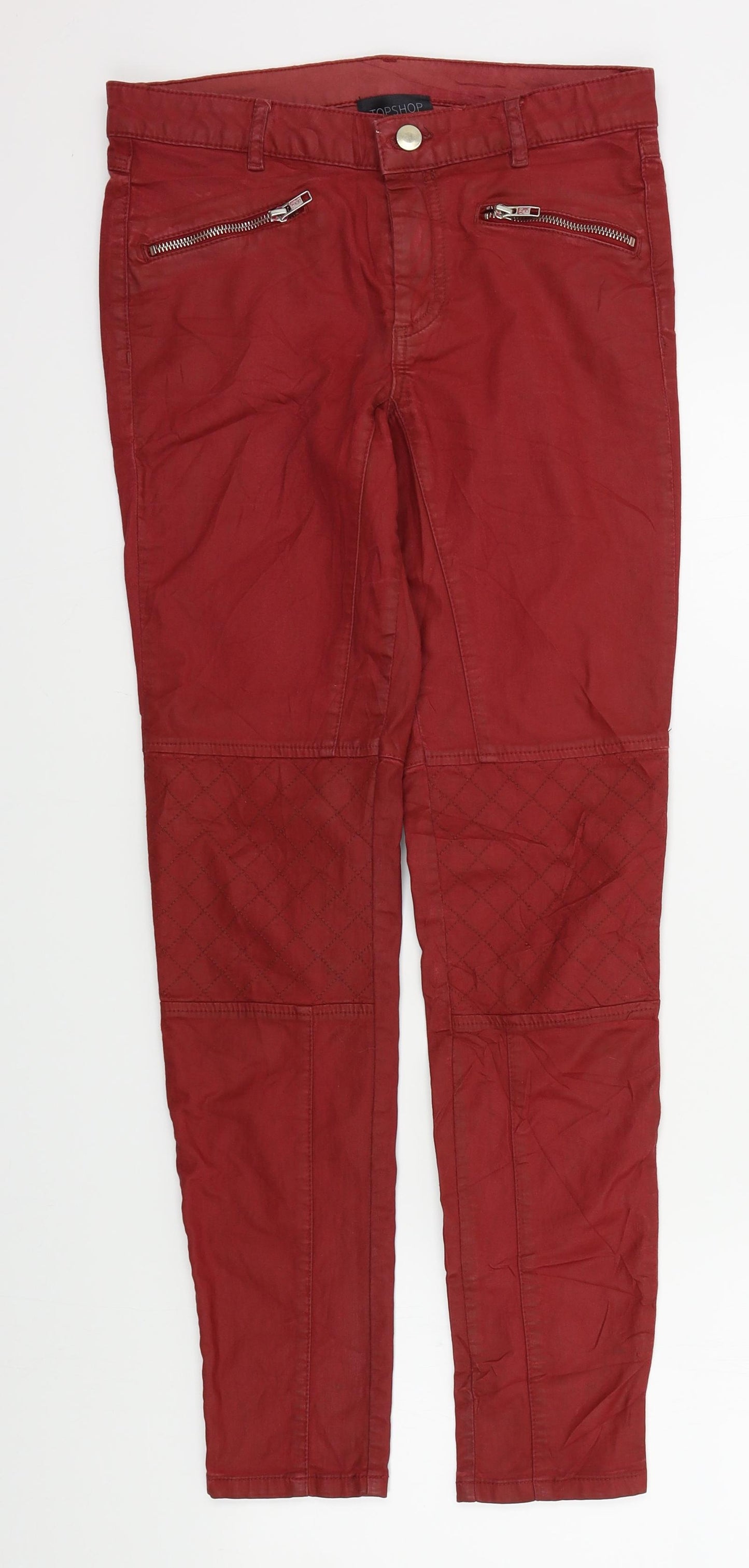 Topshop Womens Red   Trousers  Size 10 L28 in