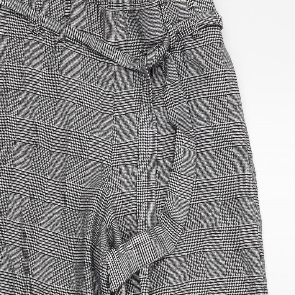 Zara Womens Grey Check  Trousers  Size M L21 in