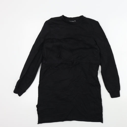 PRETTYLITTLETHING Womens Black Colourblock  A-Line  Size 6