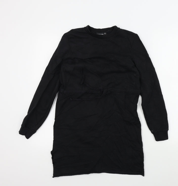 PRETTYLITTLETHING Womens Black Colourblock  A-Line  Size 6