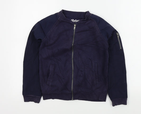 Front view of Primark boys’ blue colourblock jacket, size 10, years