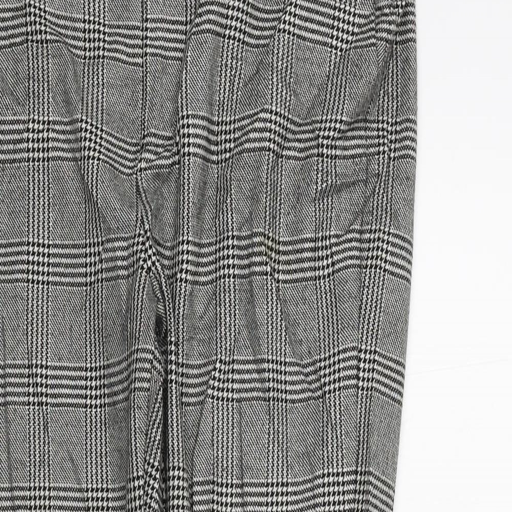 Mango Womens Black Check  Trousers  Size 32 L26 in