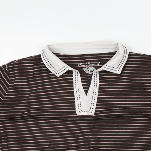 BM casual Womens Brown Striped  Pullover Jumper Size L
