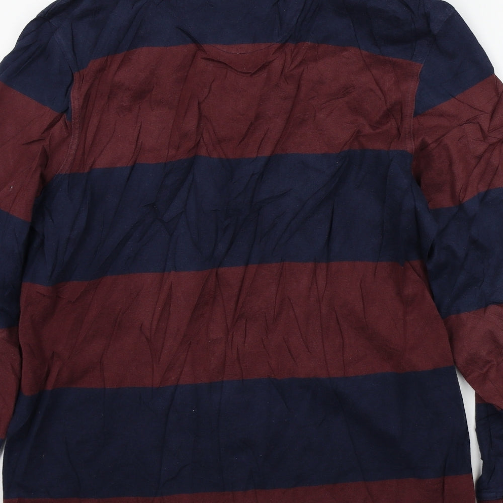 TU Mens Red Striped   Button-Up Size M