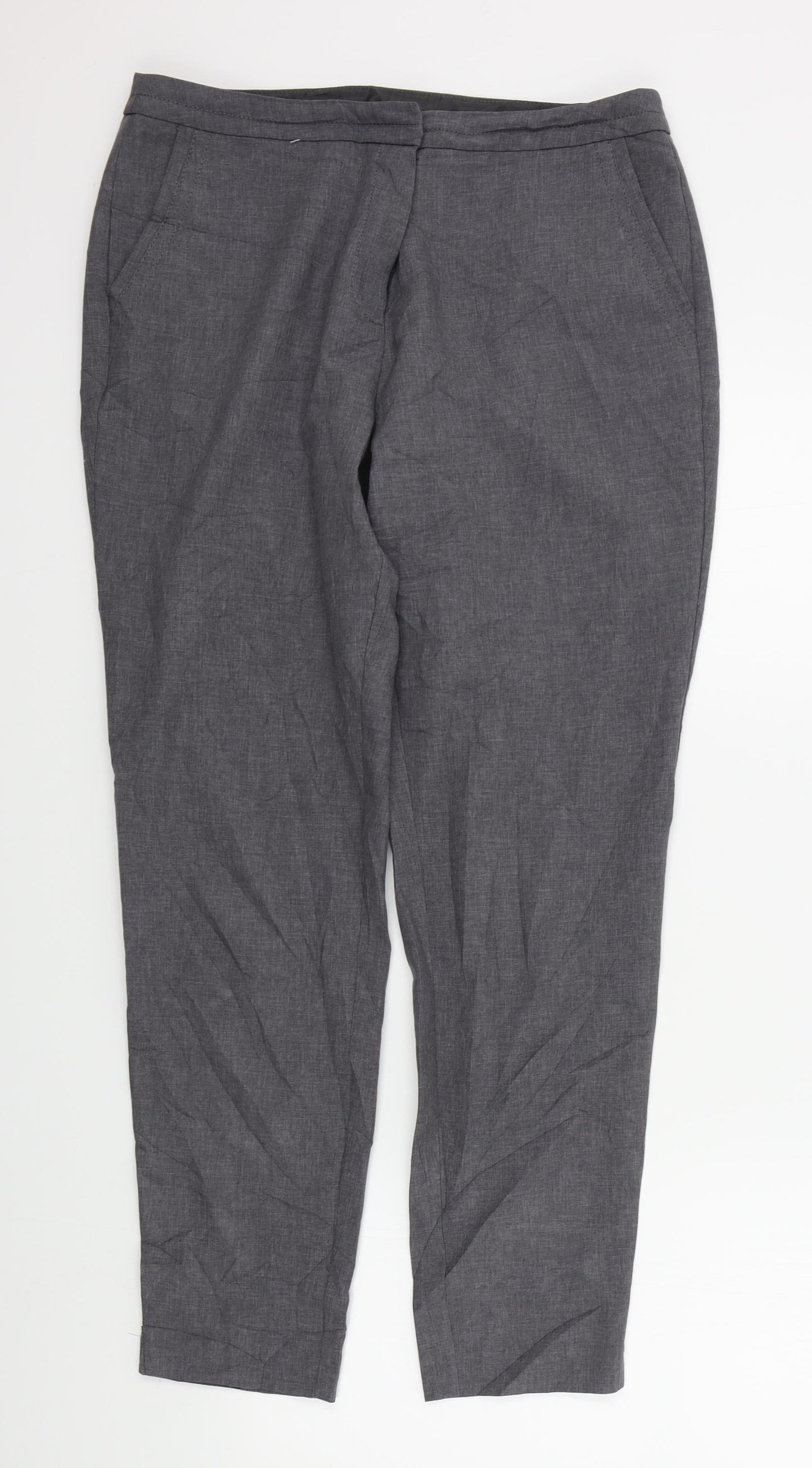 New Look Womens Grey   Trousers  Size 14 L28 in