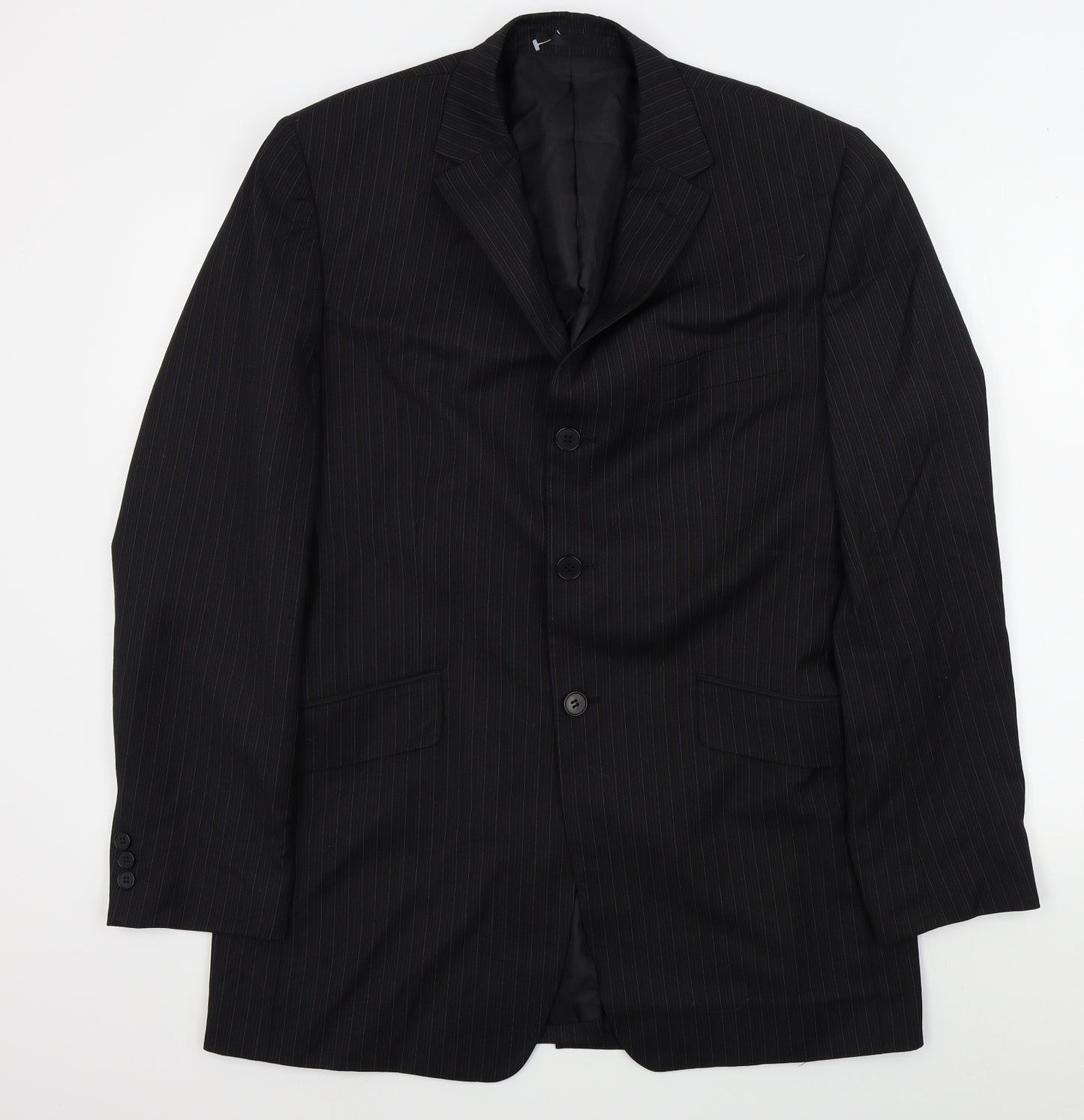 Burton Mens Black Striped  Jacket Suit Jacket Size 3XL