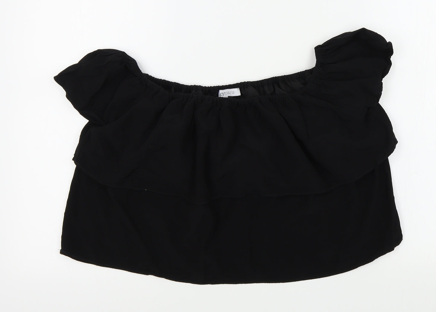 Lucy Paris Womens Black Colourblock  Basic Blouse Size M