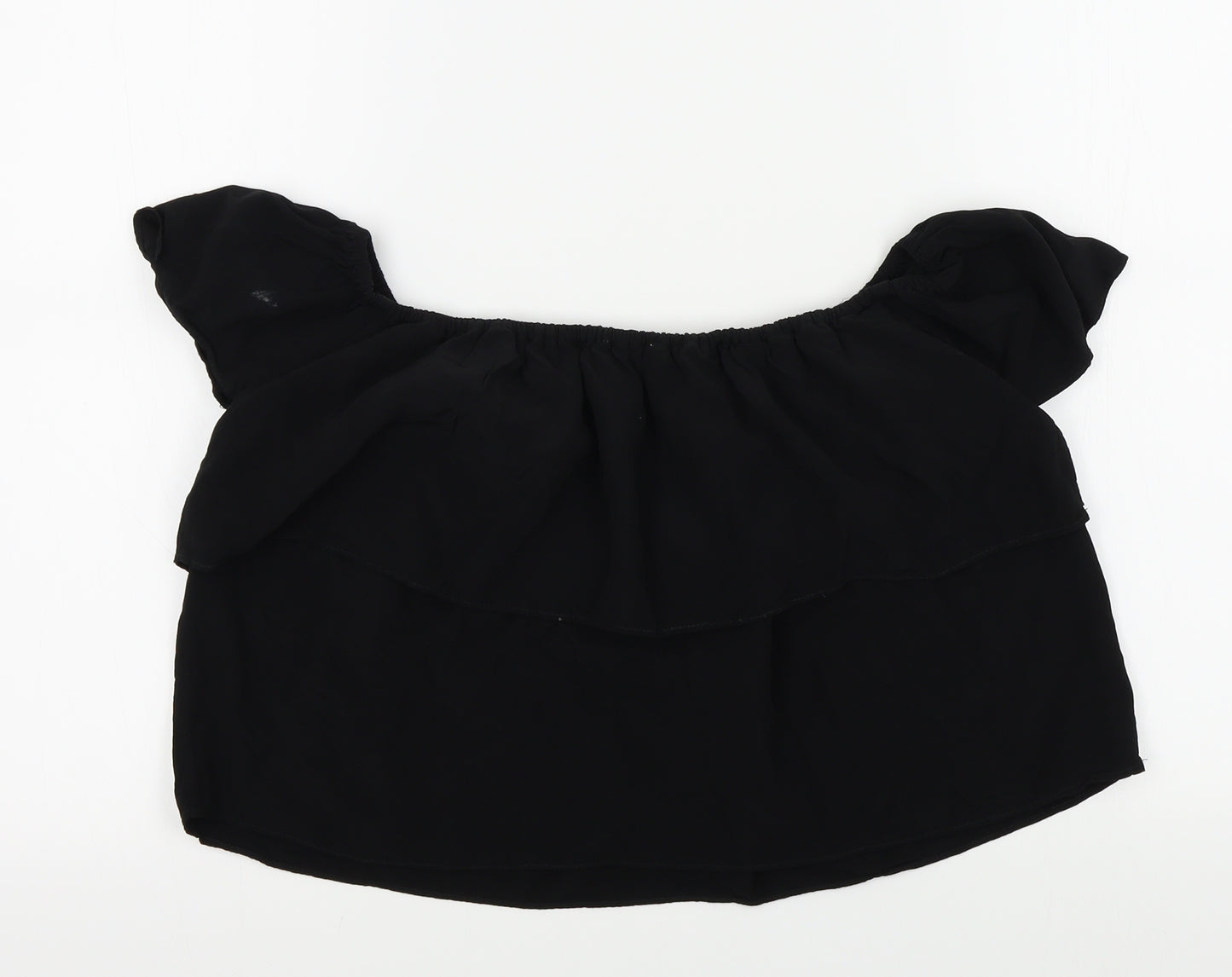 Lucy Paris Womens Black Colourblock  Basic Blouse Size M