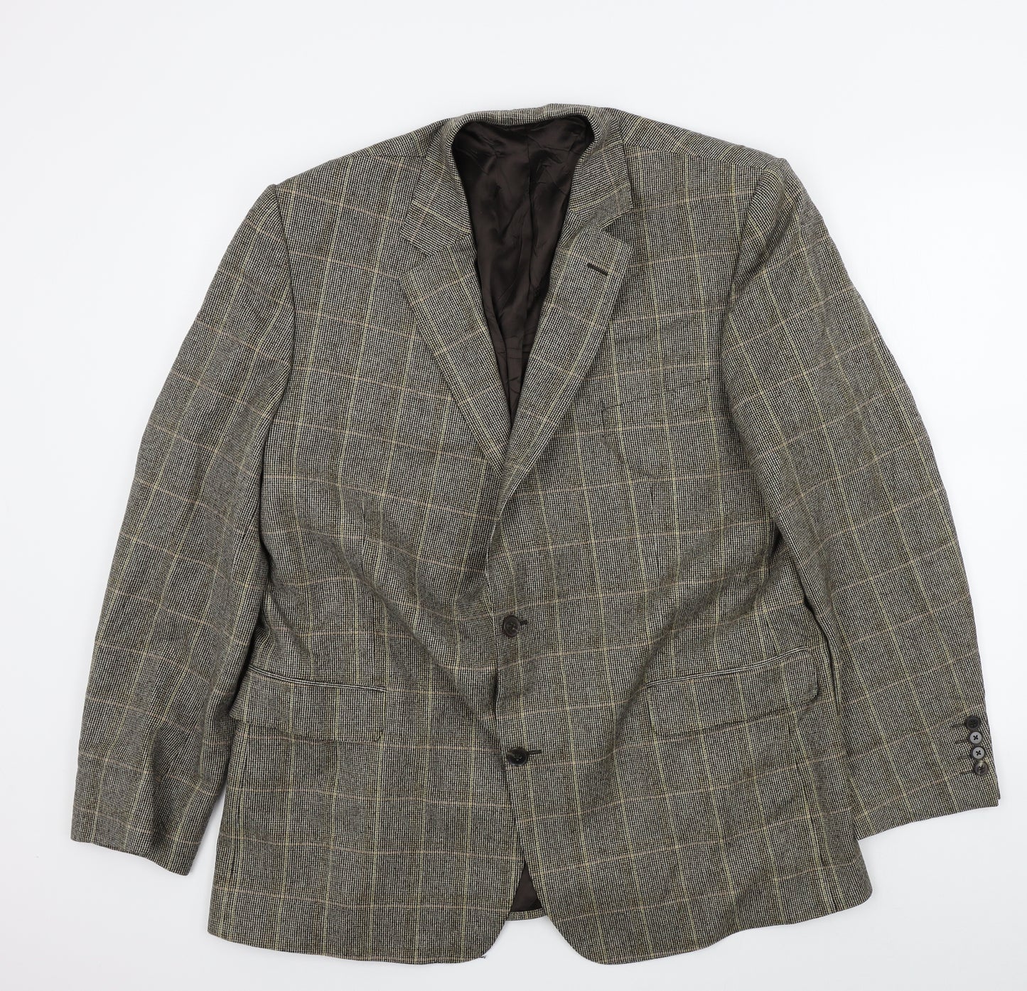 Jaeger Mens Brown Check  Jacket Suit Jacket Size L