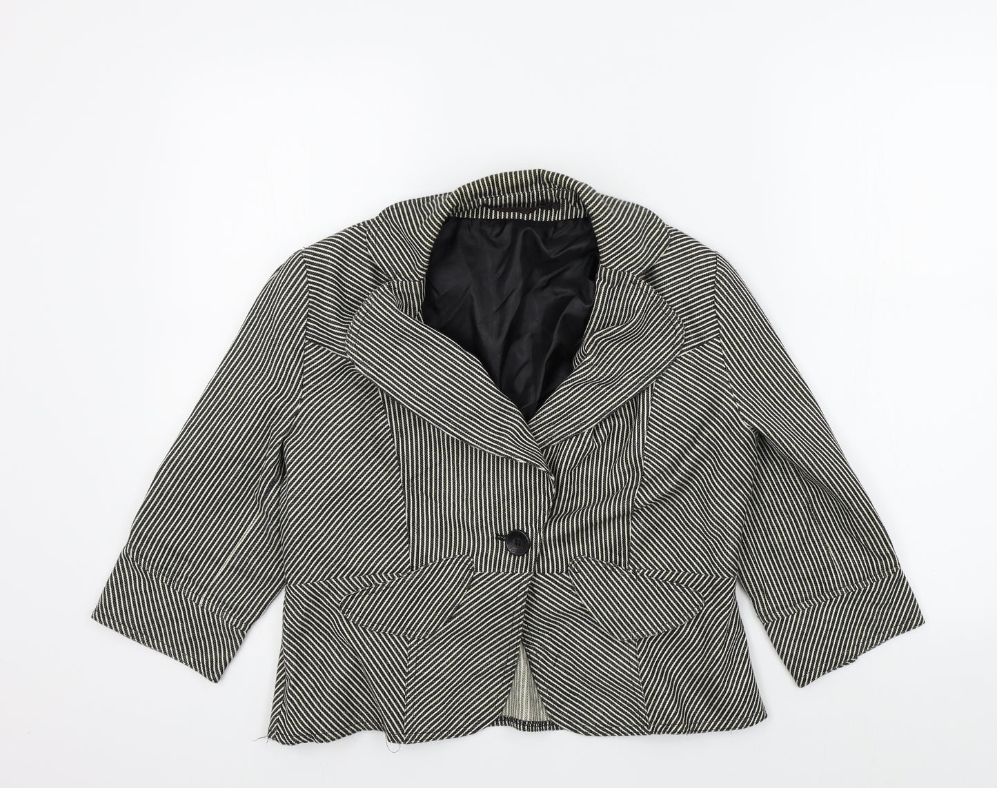charlise Womens Black Striped  Jacket  Size 42