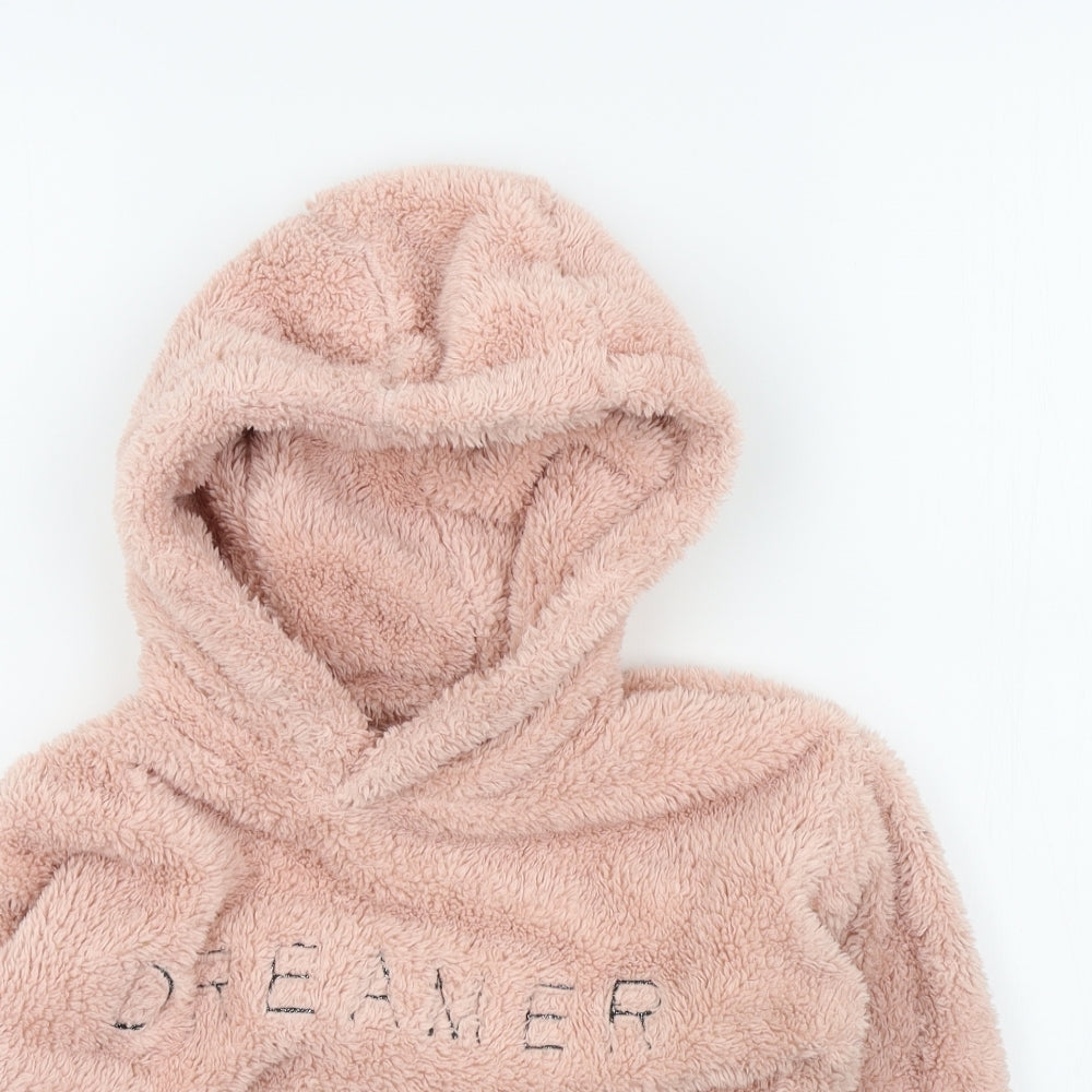 NEXT Girls Pink Colourblock  Pullover Hoodie Size 6 Years