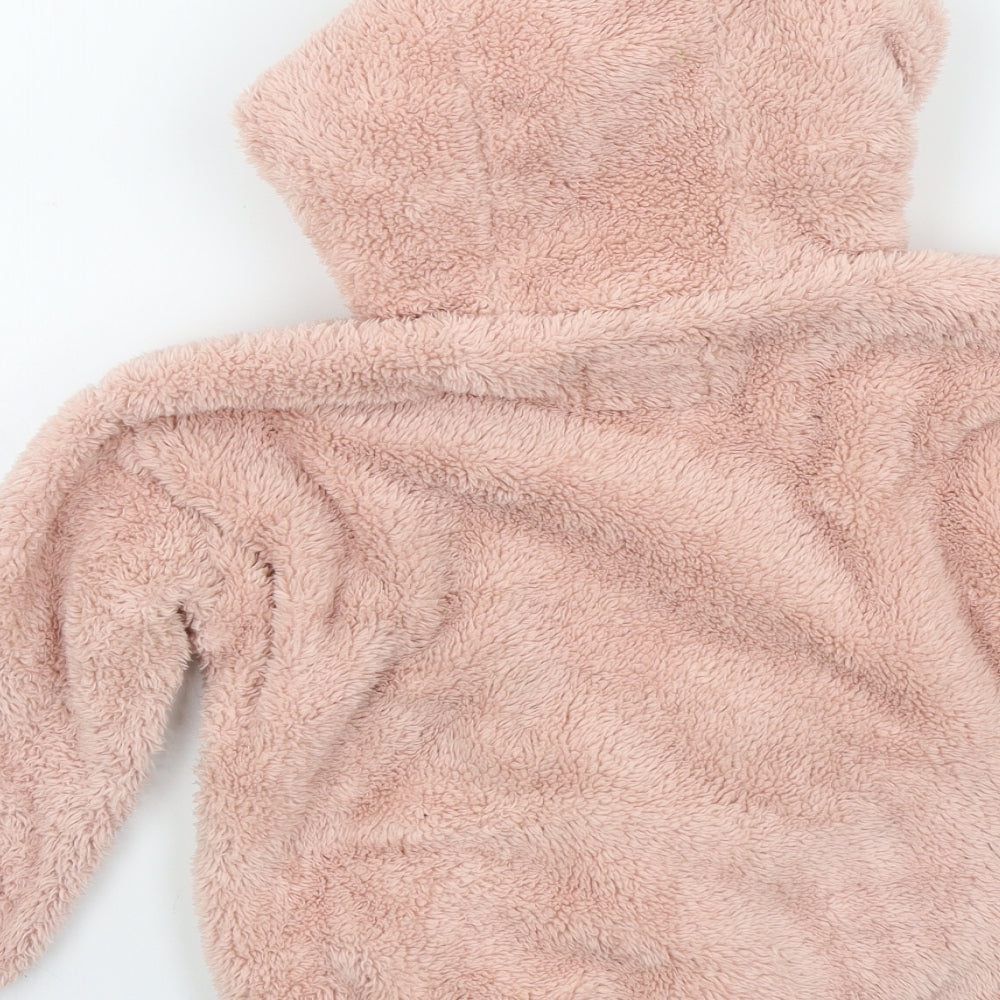 NEXT Girls Pink Colourblock  Pullover Hoodie Size 6 Years