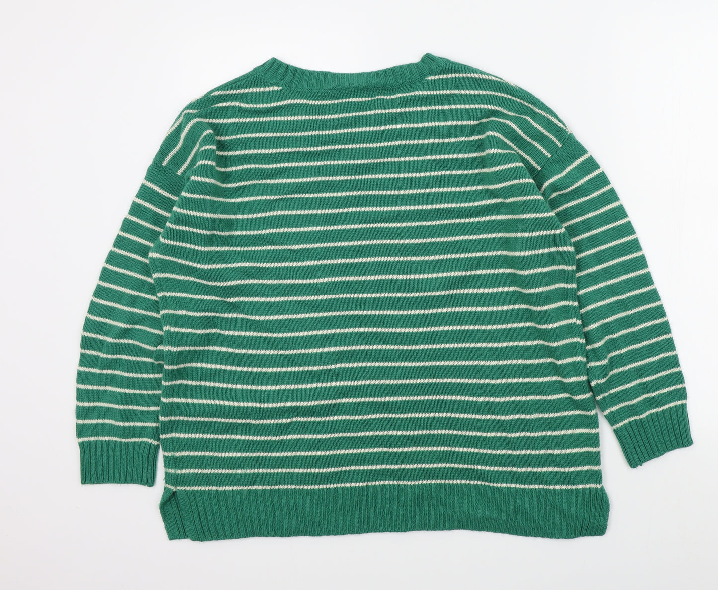 NEXT Womens Green Striped  Pullover Jumper Size 16