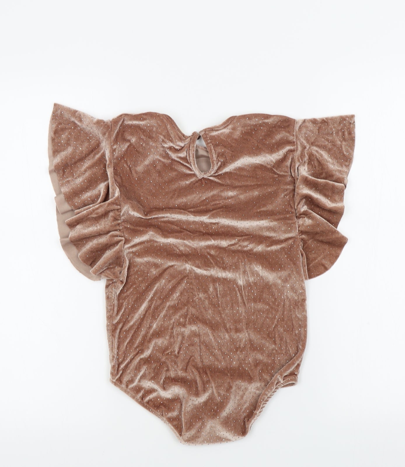 Zara Girls Gold Colourblock  Bodysuit One-Piece Size 11-12 Years  - sparkle detail