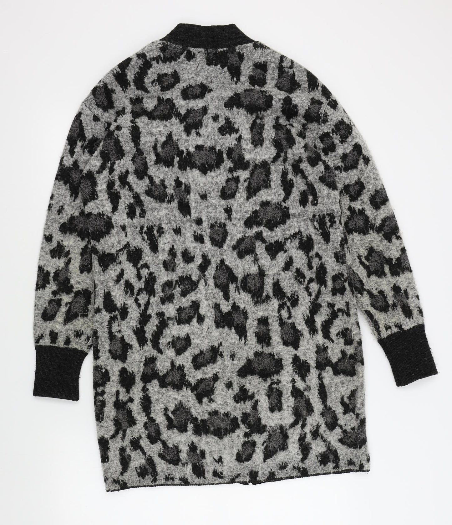 NEXT Womens Black Geometric  Full Zip Jumper Size 12