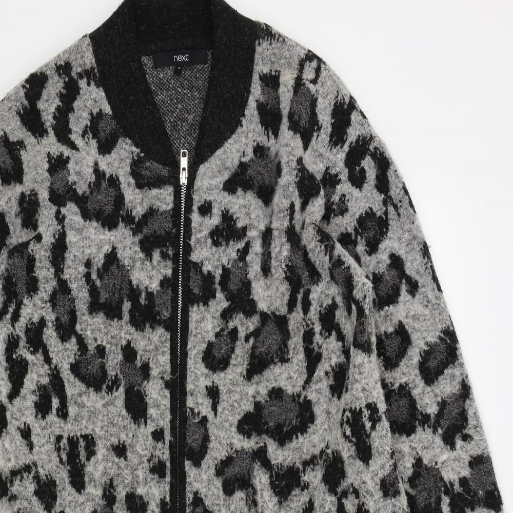 NEXT Womens Black Geometric  Full Zip Jumper Size 12