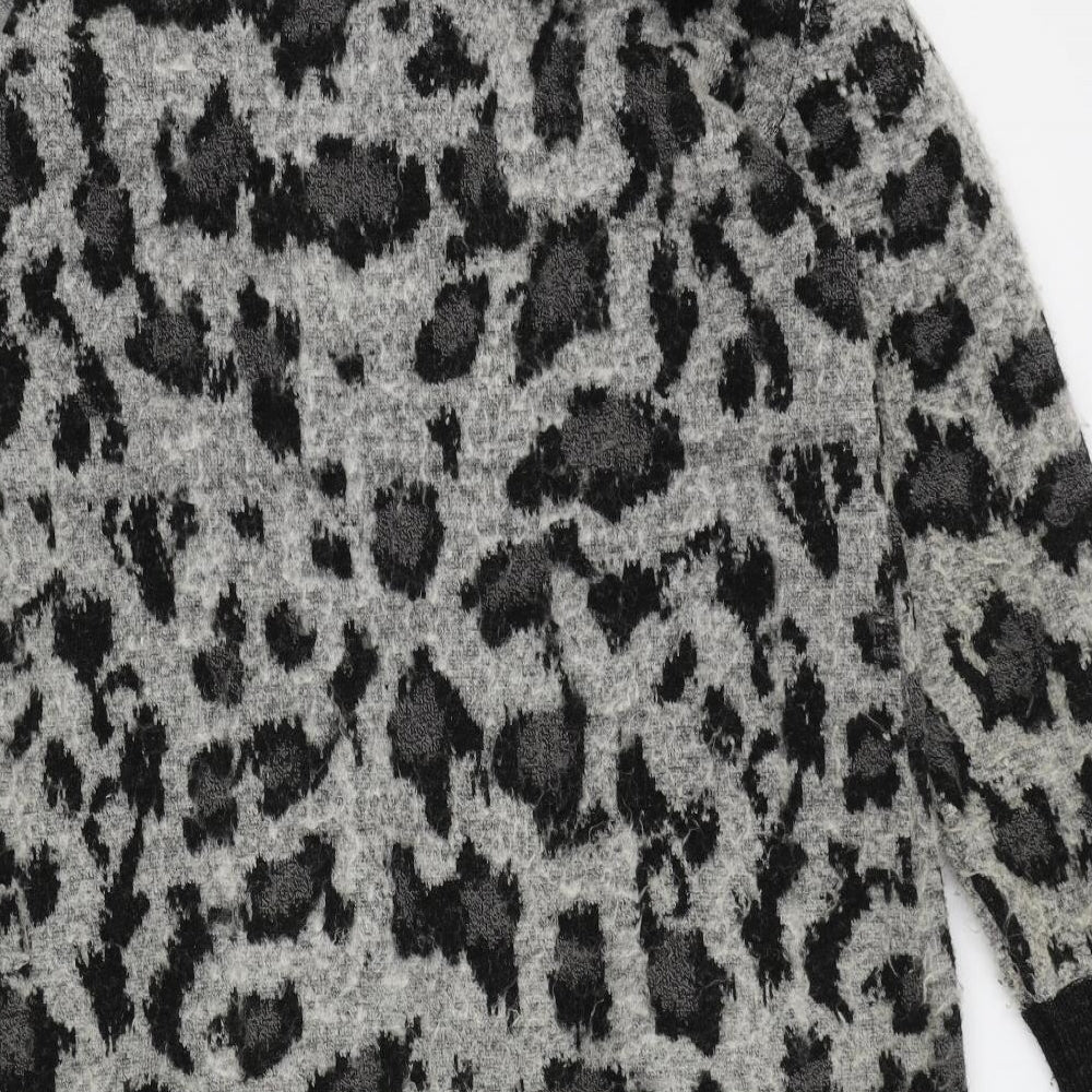 NEXT Womens Black Geometric  Full Zip Jumper Size 12