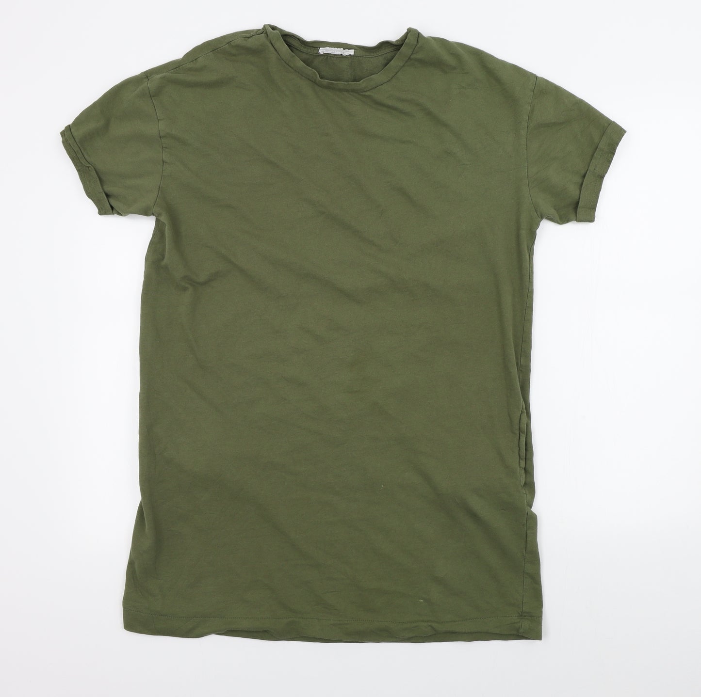 Zara Womens Green Colourblock  T-Shirt Dress  Size M