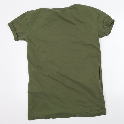 Zara Womens Green Colourblock  T-Shirt Dress  Size M