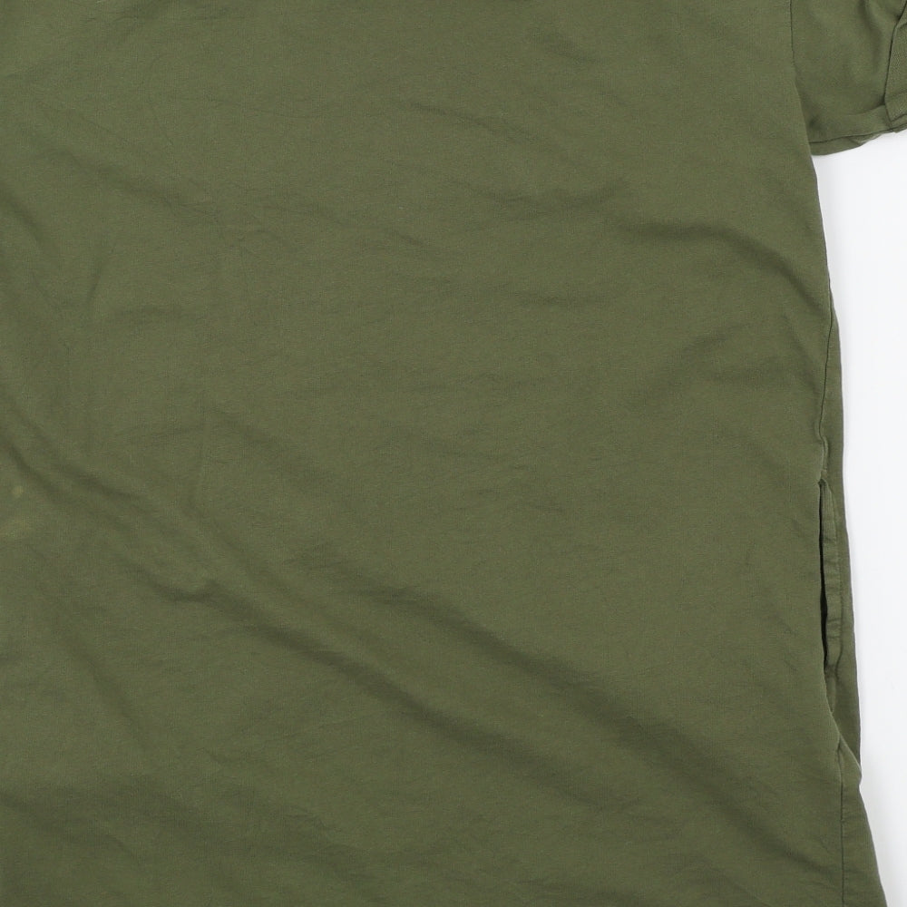 Zara Womens Green Colourblock  T-Shirt Dress  Size M