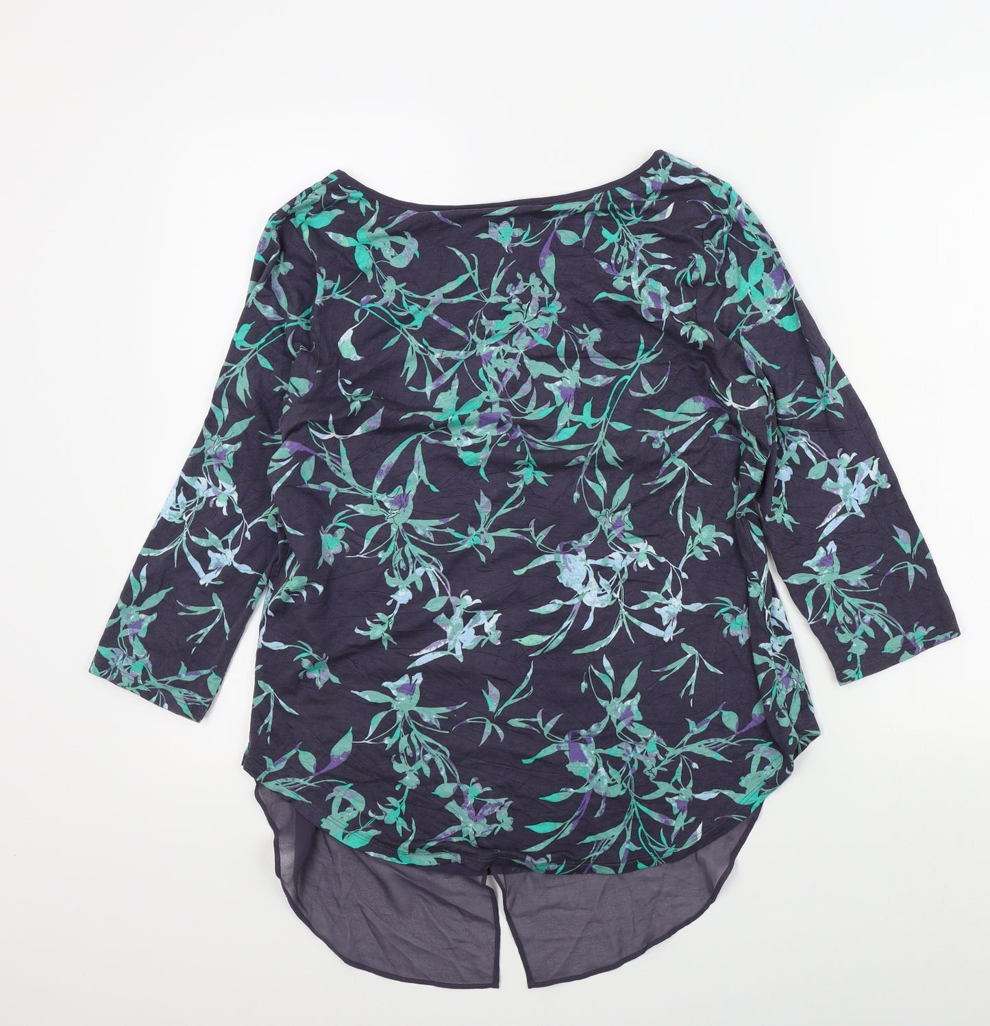 M&S Womens Blue Floral  Pullover Jumper Size 14