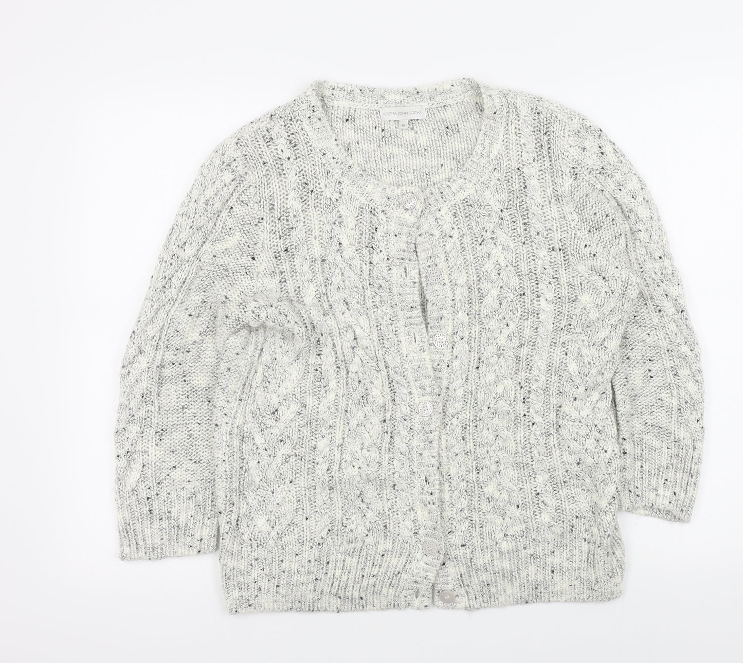 John Rocha Womens Grey   Cardigan Jumper Size 16