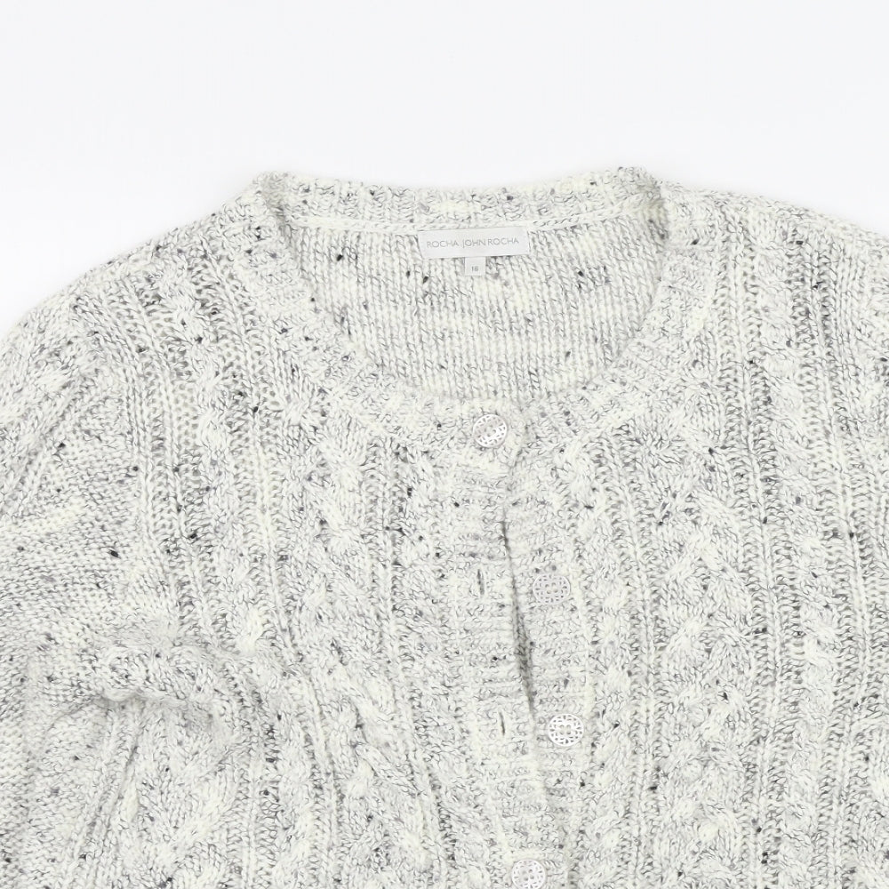 John Rocha Womens Grey   Cardigan Jumper Size 16