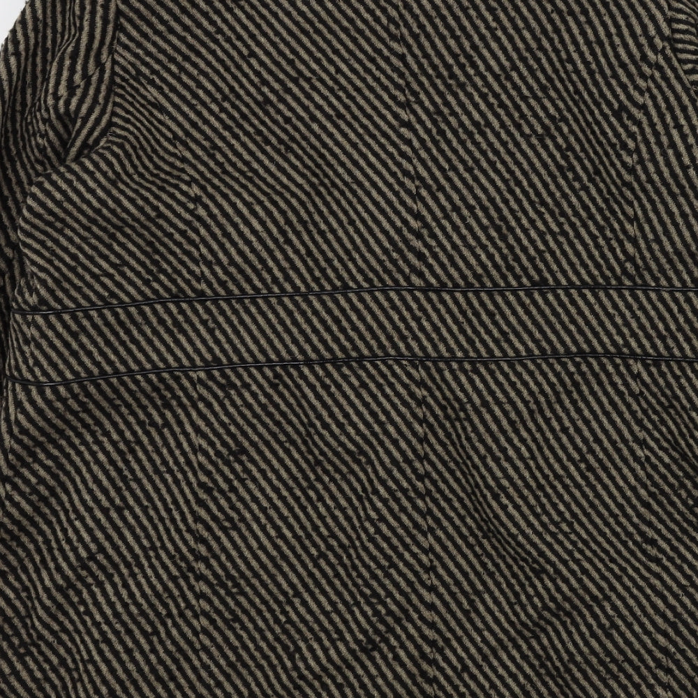 M&S Womens Brown Striped  Jacket Coat Size 22