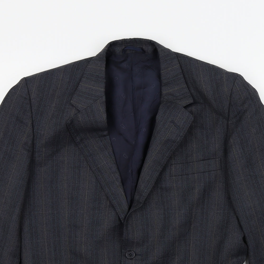 Christian Dior Mens Blue Striped  Jacket Suit Jacket Size L