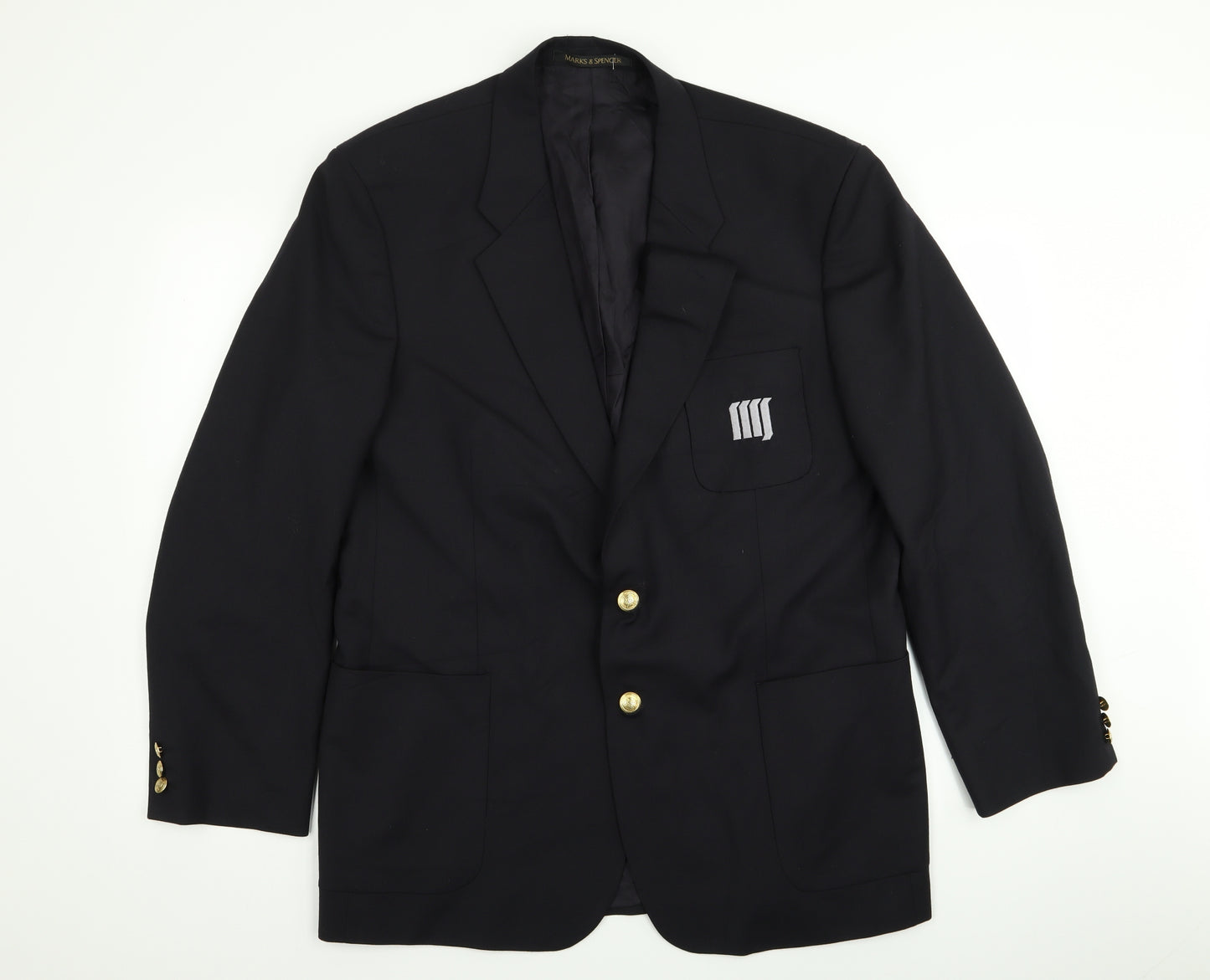 M&s Mens Black   Jacket Blazer Size 44