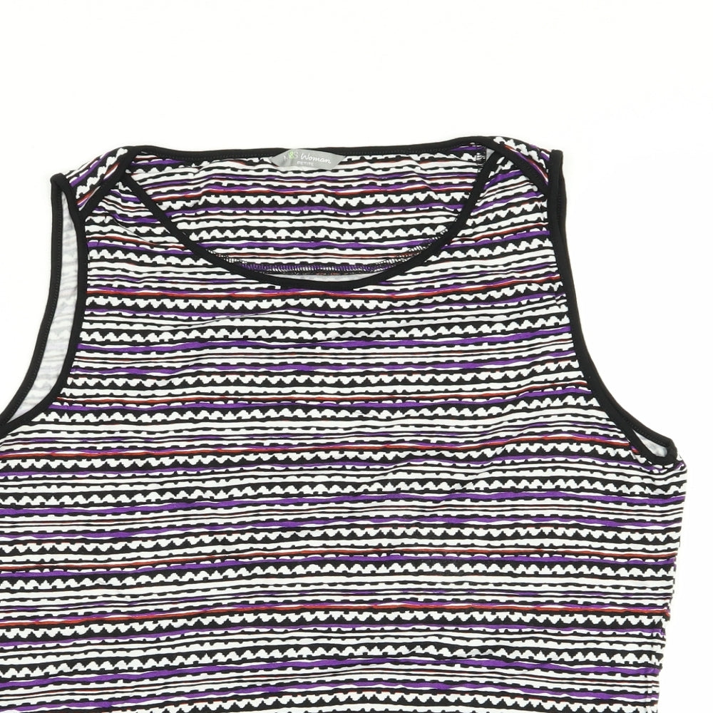 M&S Womens Multicoloured Geometric  Basic Tank Size 16