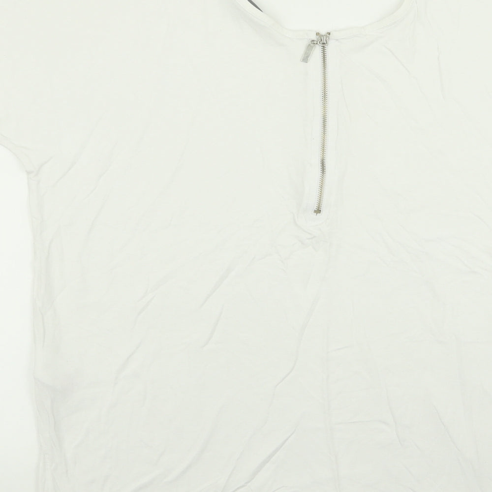 Peacocks Womens White   Basic T-Shirt Size 14