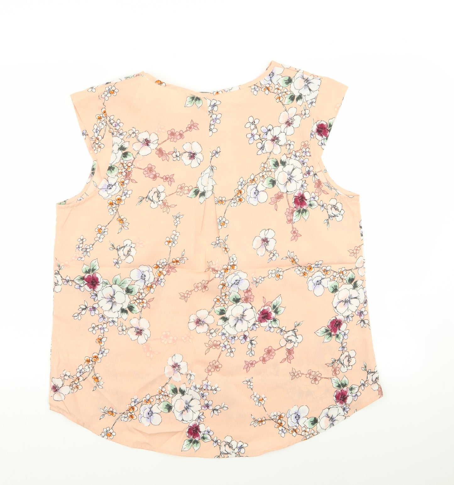 Peacocks Womens Pink Floral  Basic Tank Size 16