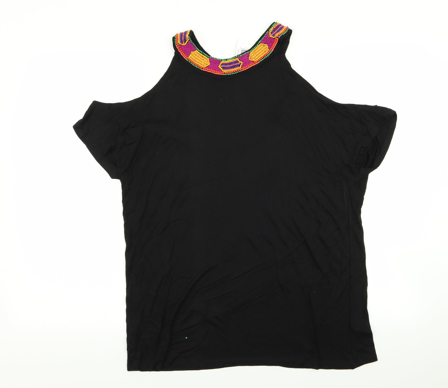 Papaya Womens Black   Basic T-Shirt Size 16