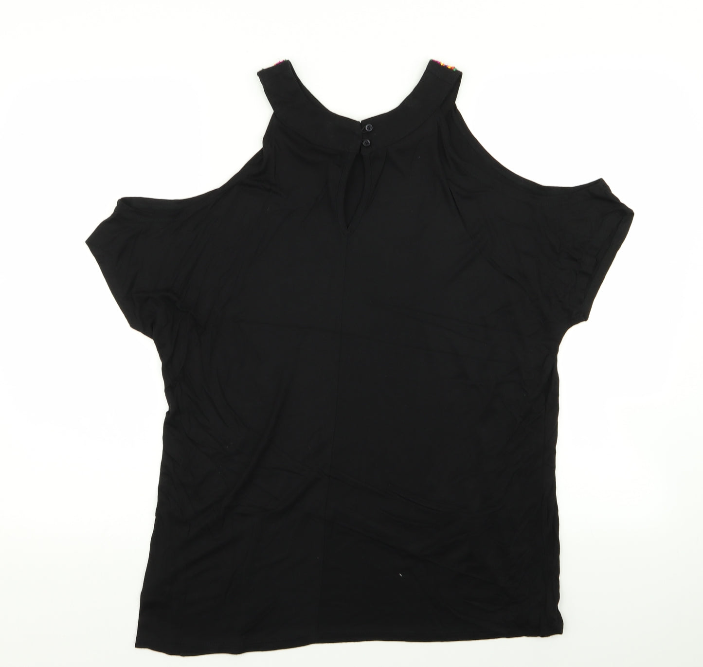 Papaya Womens Black   Basic T-Shirt Size 16