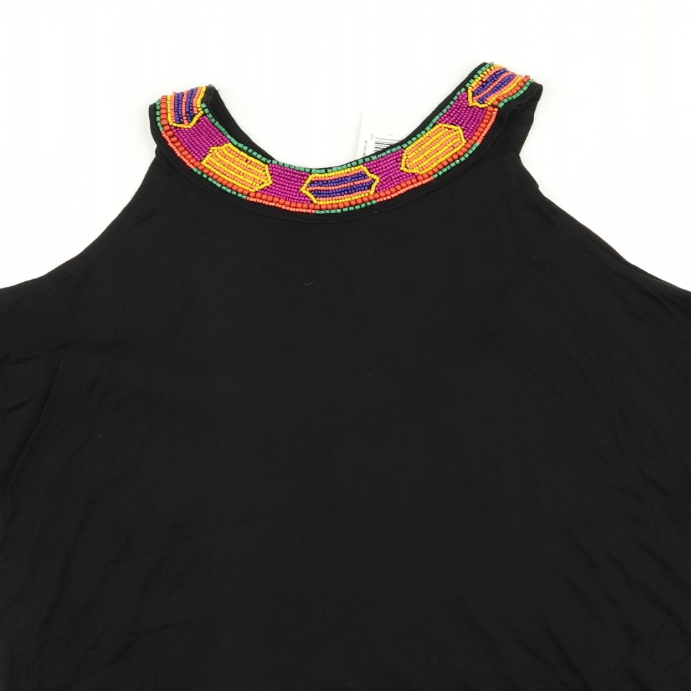 Papaya Womens Black   Basic T-Shirt Size 16