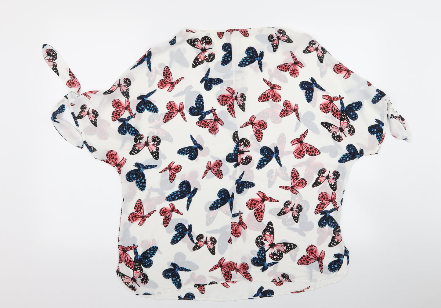 Asda George Womens White   Basic Blouse Size 16  - Butterfly Print