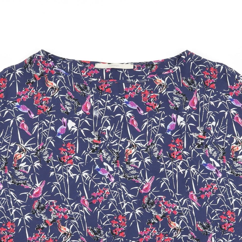 Asda George Womens Multicoloured Floral  Basic Blouse Size 16