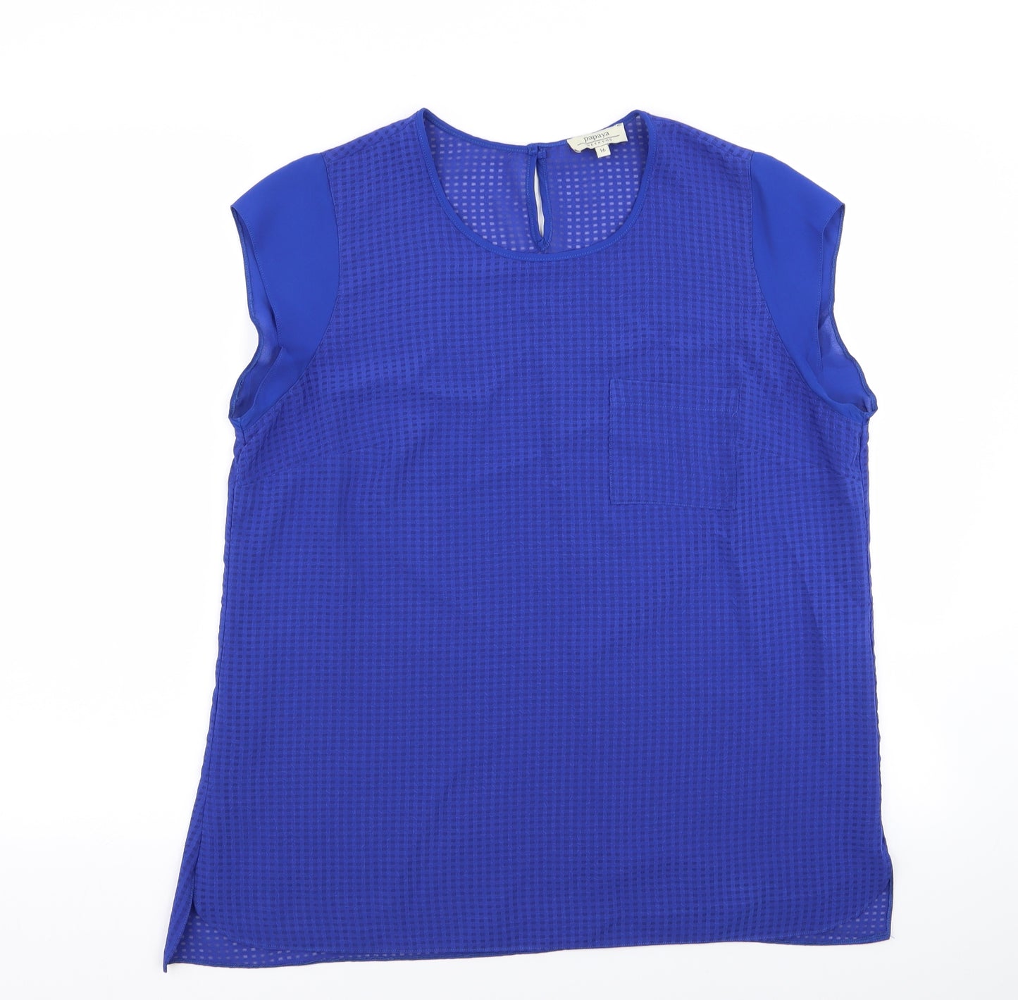 Papaya Womens Blue   Basic Blouse Size 16
