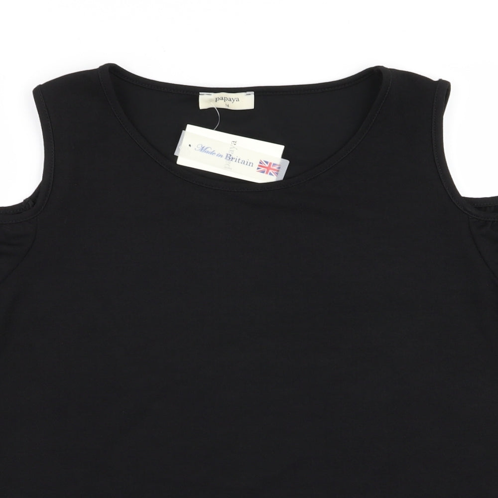 Papaya Womens Black   Basic Blouse Size 16