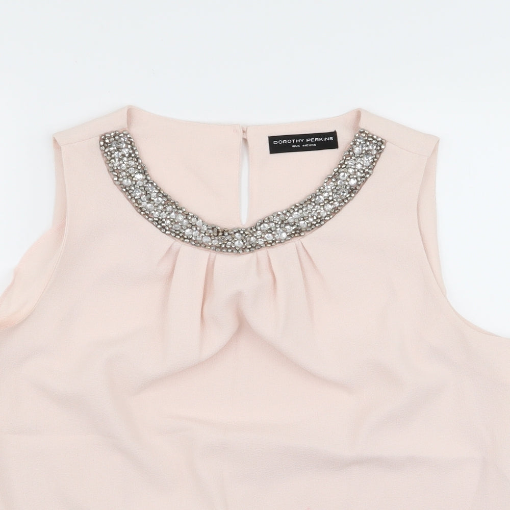 Dorothy Perkins Womens Pink   Basic Tank Size 16