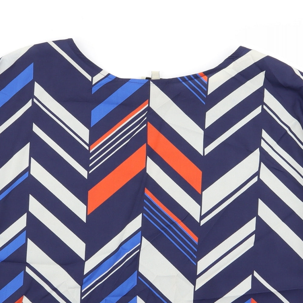 Papaya Womens Black Geometric  Basic Blouse Size 16