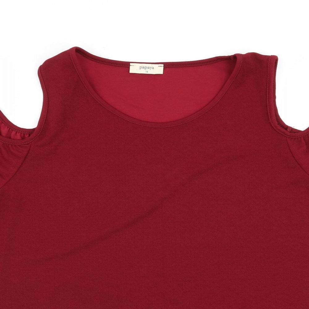 Papaya Womens Red   Basic Blouse Size 16