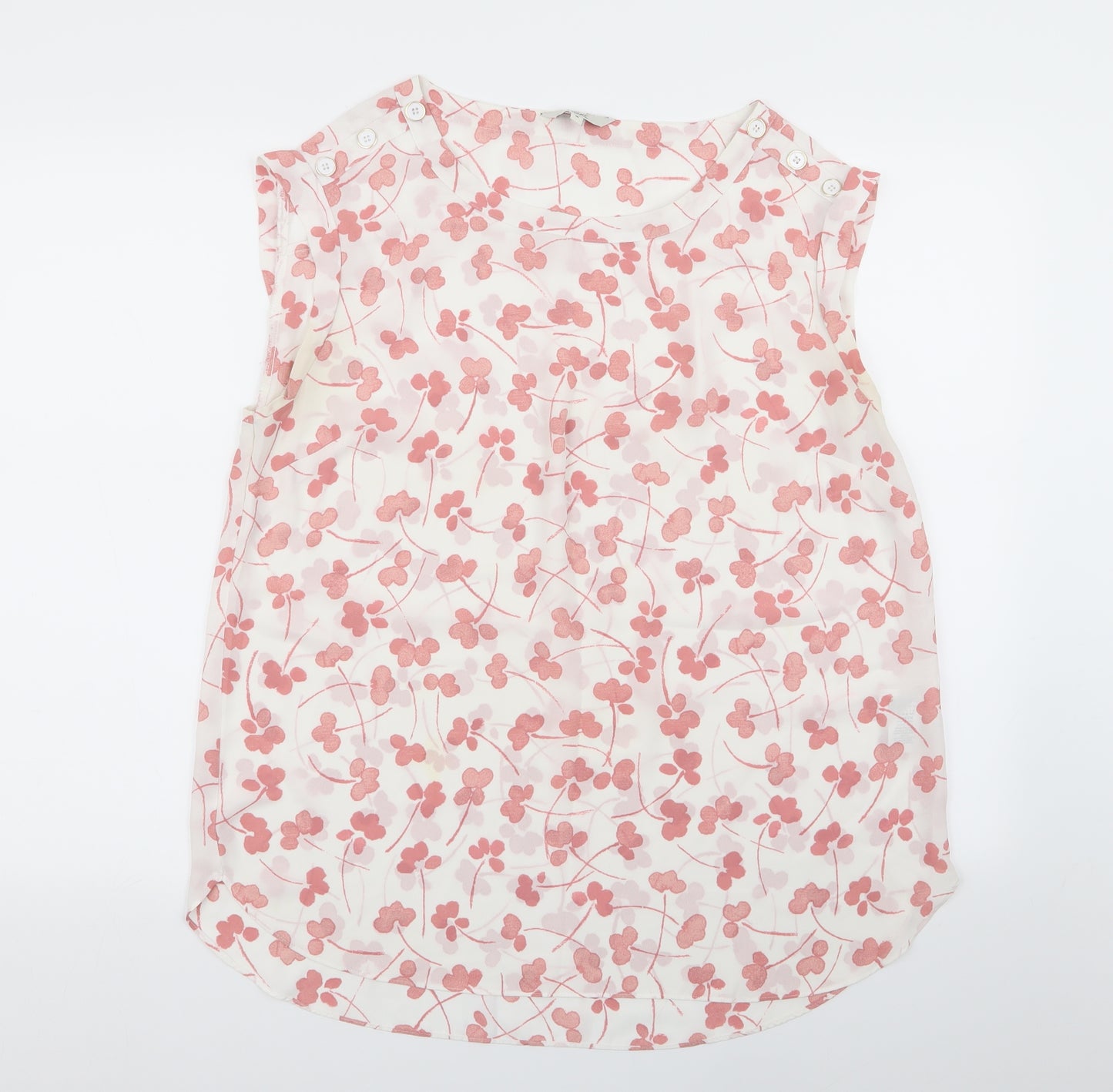 NEXT Womens White Floral  Basic Tank Size 16