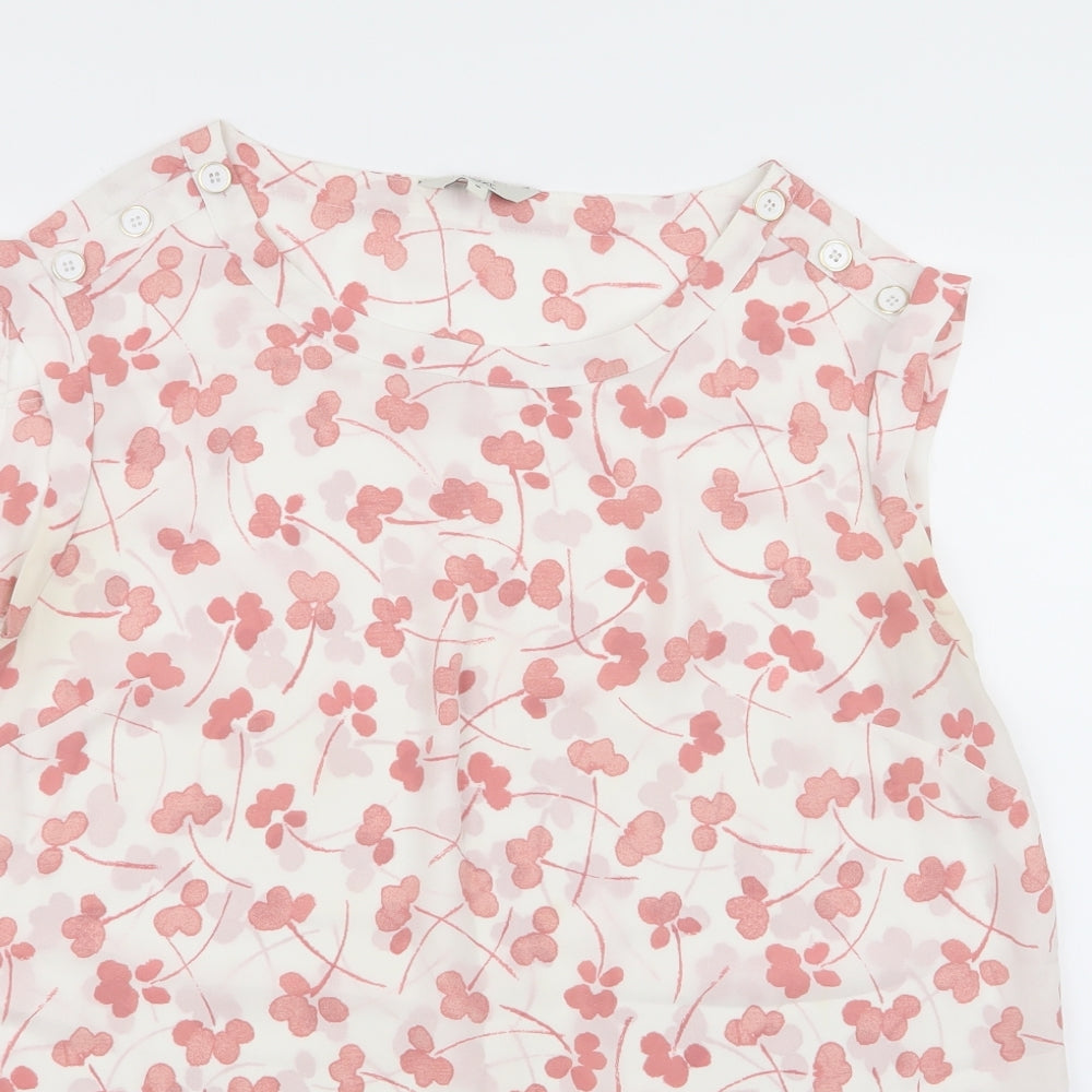 NEXT Womens White Floral  Basic Tank Size 16