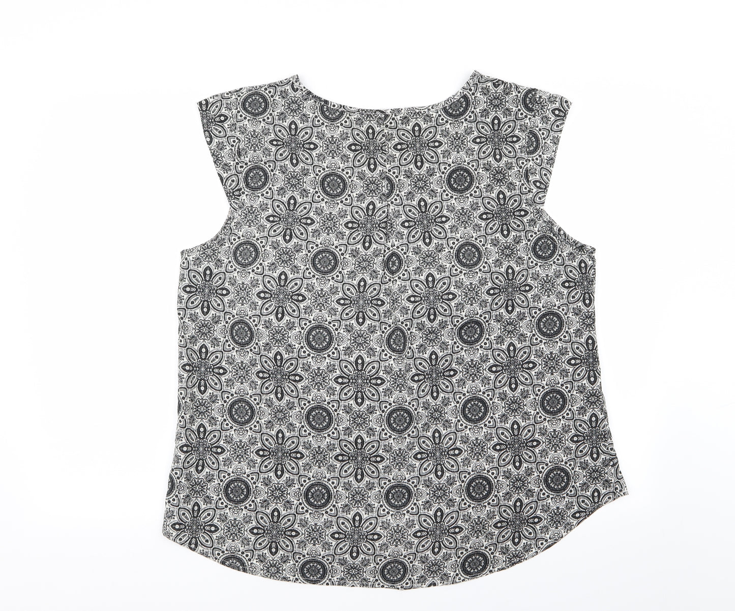 Peacocks Womens Multicoloured Geometric  Basic Tank Size 16