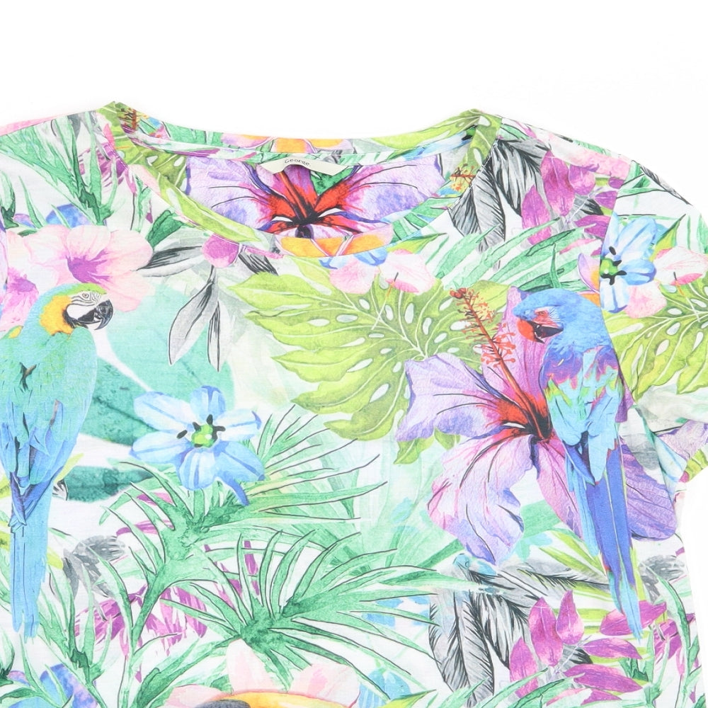 Asda George Womens  Floral  Basic T-Shirt Size 16