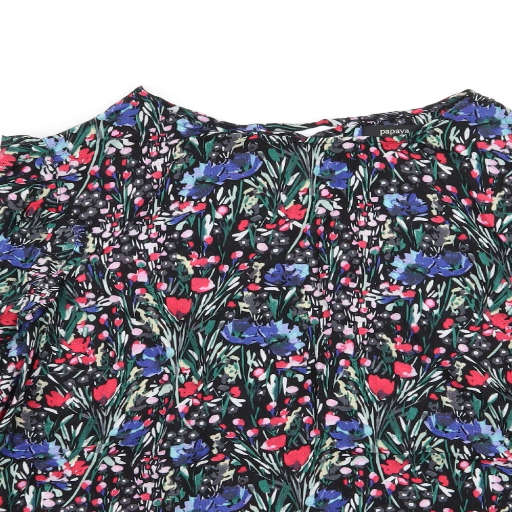 papya Womens Multicoloured Floral  Basic Blouse Size 16
