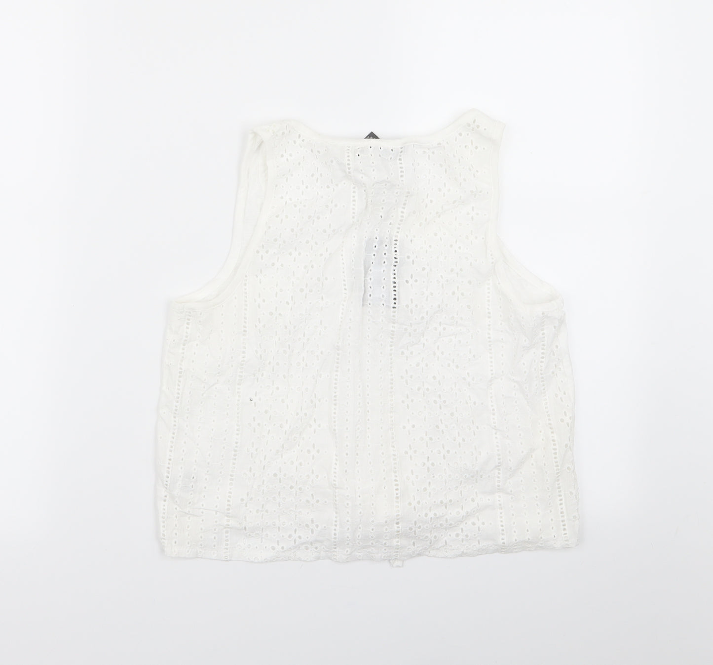 Primark Womens White Geometric  Basic Tank Size 10