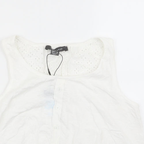 Primark Womens White Geometric  Basic Tank Size 10